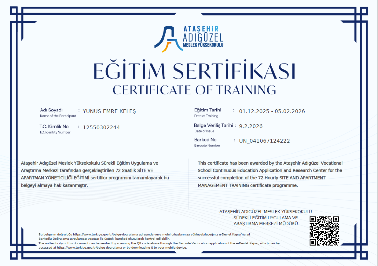 Site ve Apartman Yöneticiliği